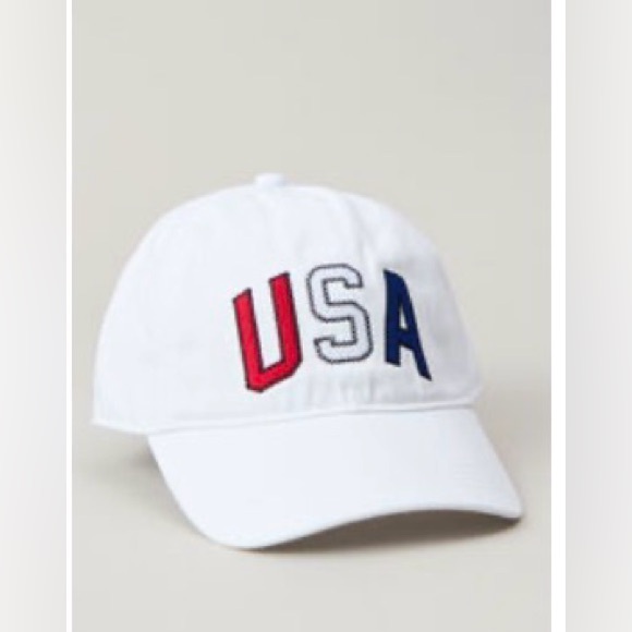 As Revival Accessories - White USA Embroidered Cap in red/ white and blue